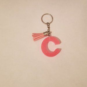 Resin letter "C'' key chain